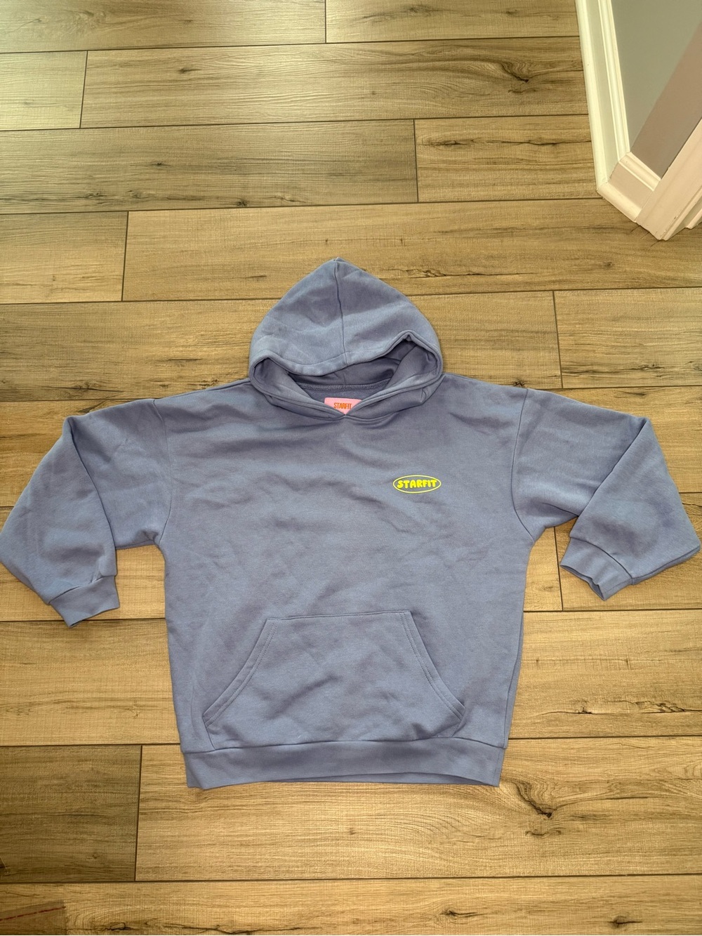 STARFIT NYC Oversized Graphic Hoodie Blue Gray Yellow Streetwear Small